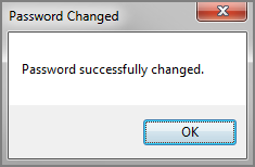 Successful password change notification.